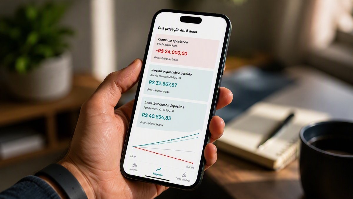 Quanto as bets custam ao seu futuro? Seu Dinheiro lança calculadora para mostrar o impacto das apostas no patrimônio