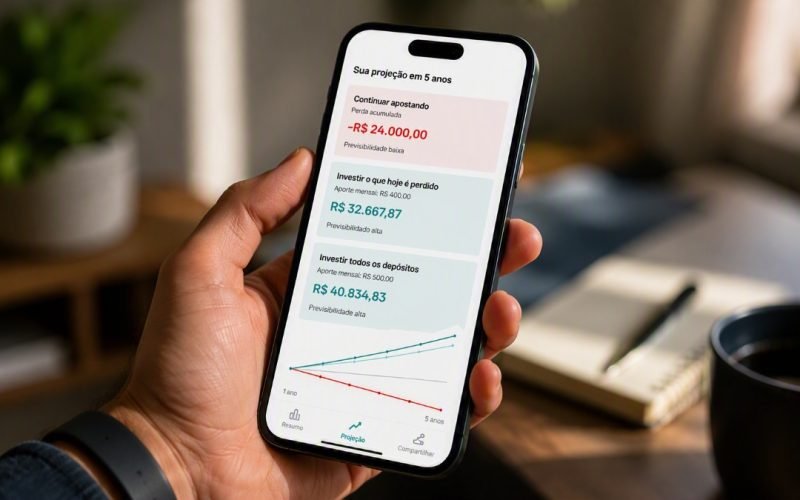 Quanto as bets custam ao seu futuro? Seu Dinheiro lança calculadora para mostrar o impacto das apostas no patrimônio