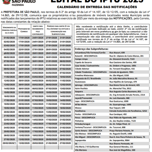Calendário IPTU 2026: confira as datas de pagamento, como obter desconto e quais são as novas regras em São Paulo